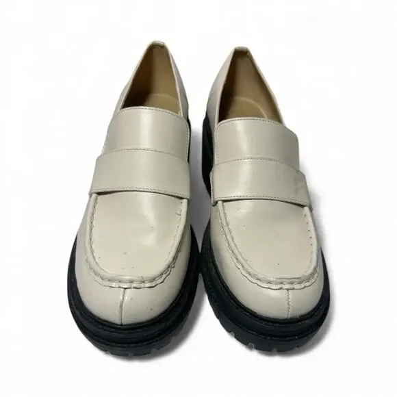 Michael Kors Women's Rocco Slip-On Platform Heeled Loafer, Light Cream, 8.5 Lug - Picture 2 of 13